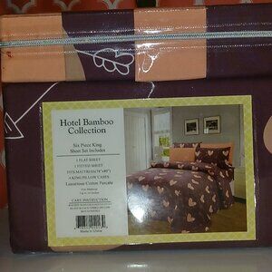 Brown 6pc king fitted sheets bedding